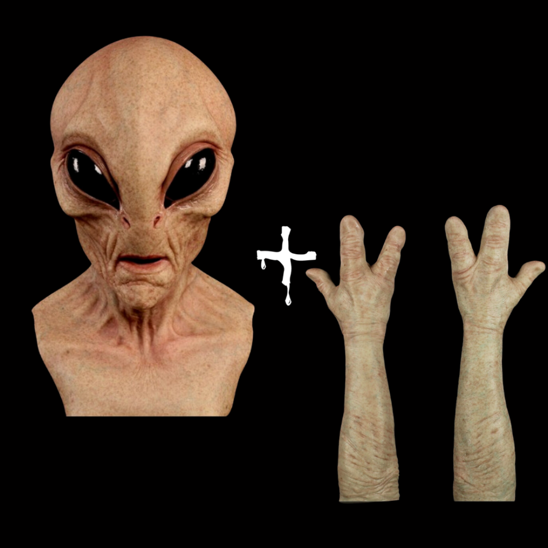 Alien halloween mask realistic horror costume for halloween and gloves