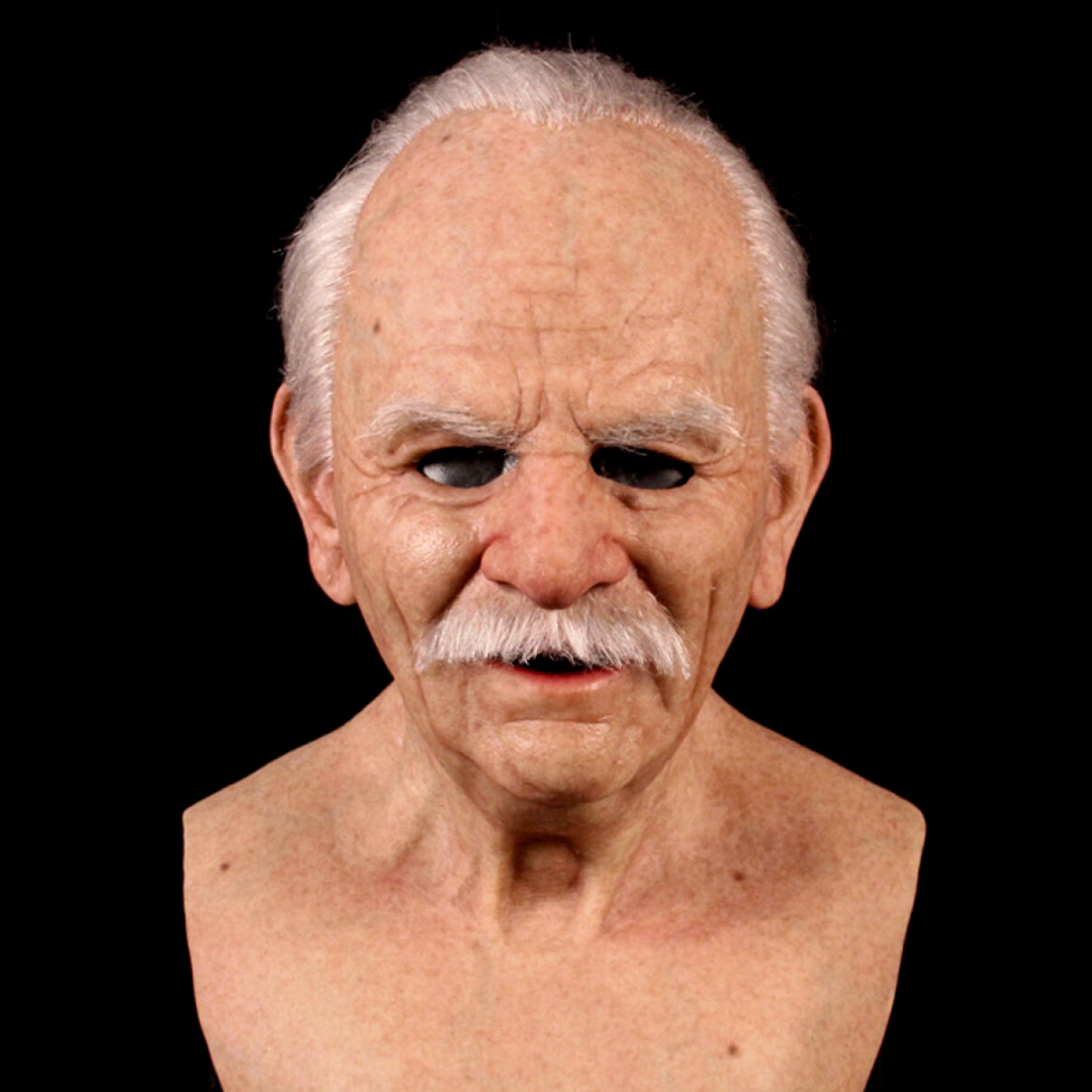 Fred the Old Man Halloween mask with realistic aging details and lifelike expression