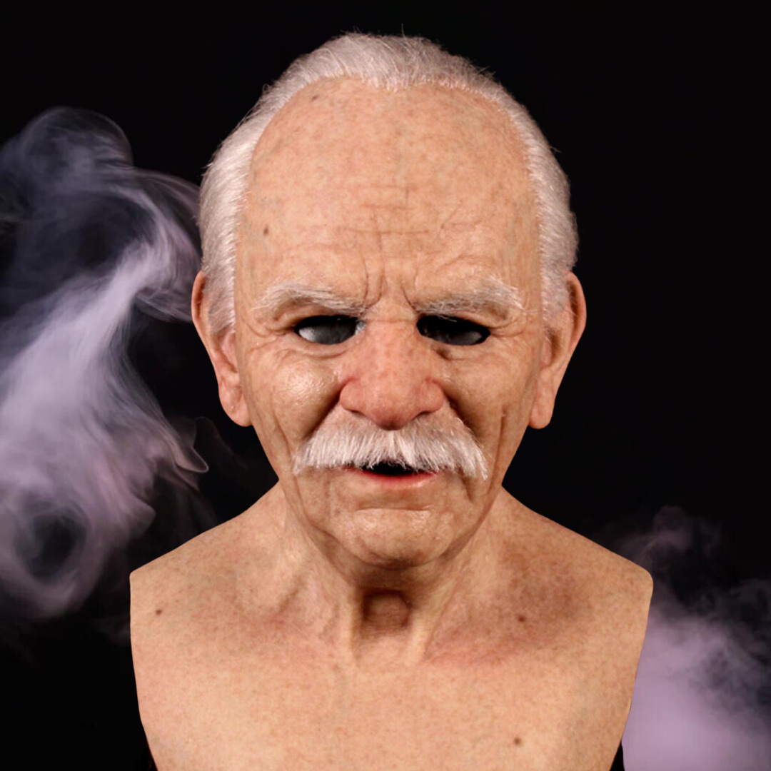 Fred the Old Man Halloween mask with realistic aging details and lifelike expression