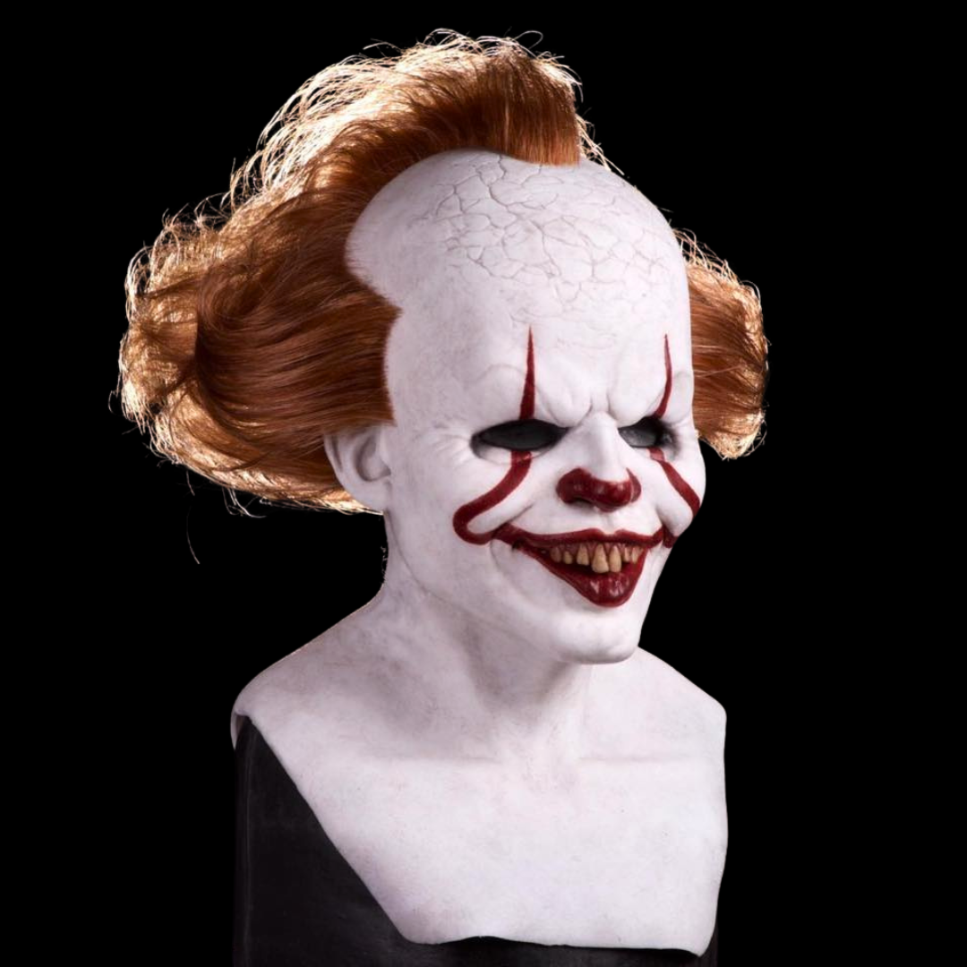 Pennywise Clown horror realistic mask with terrifying details, perfect for Halloween costumes and horror enthusiasts