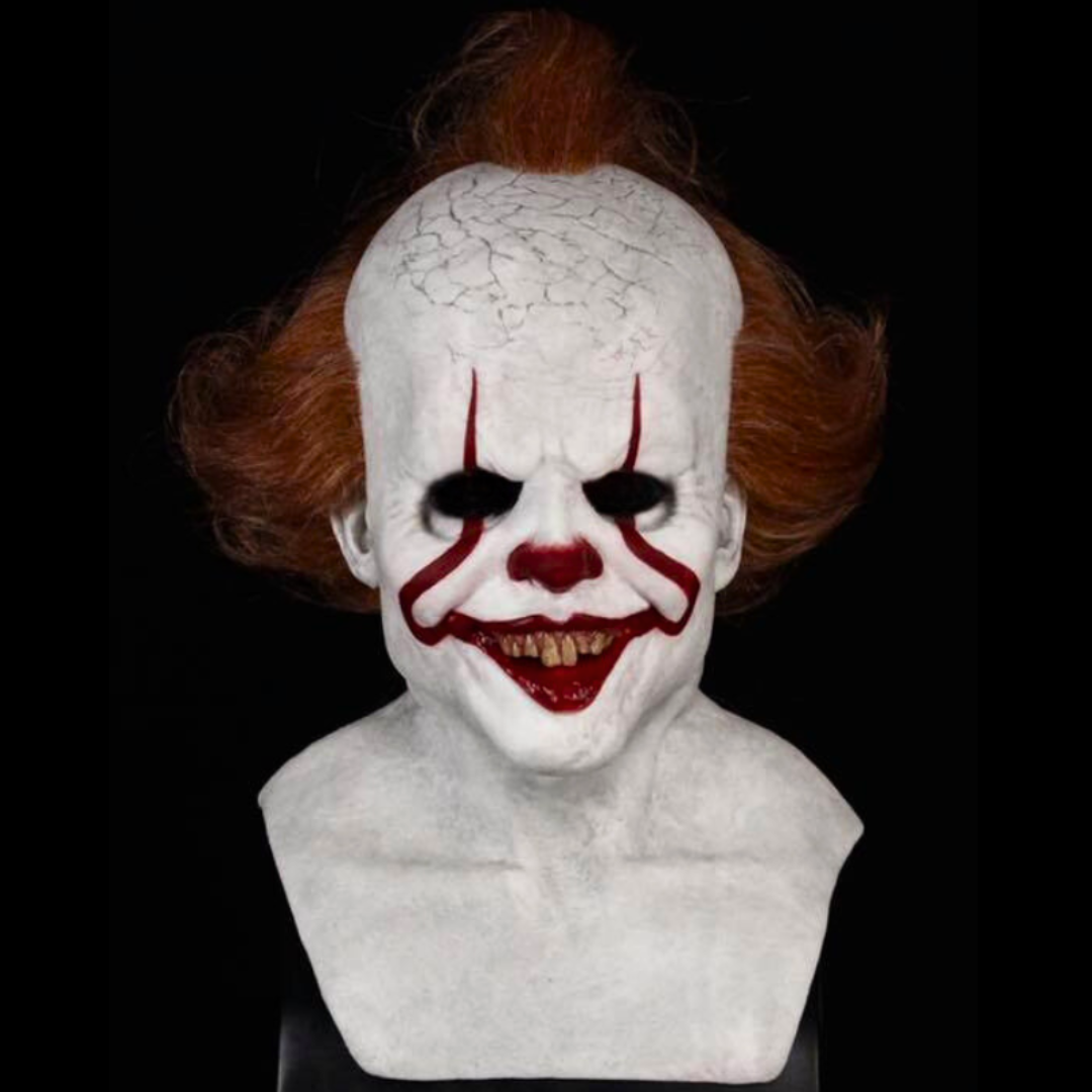 Pennywise Clown realistic mask with terrifying details, perfect for Halloween costumes and horror fans