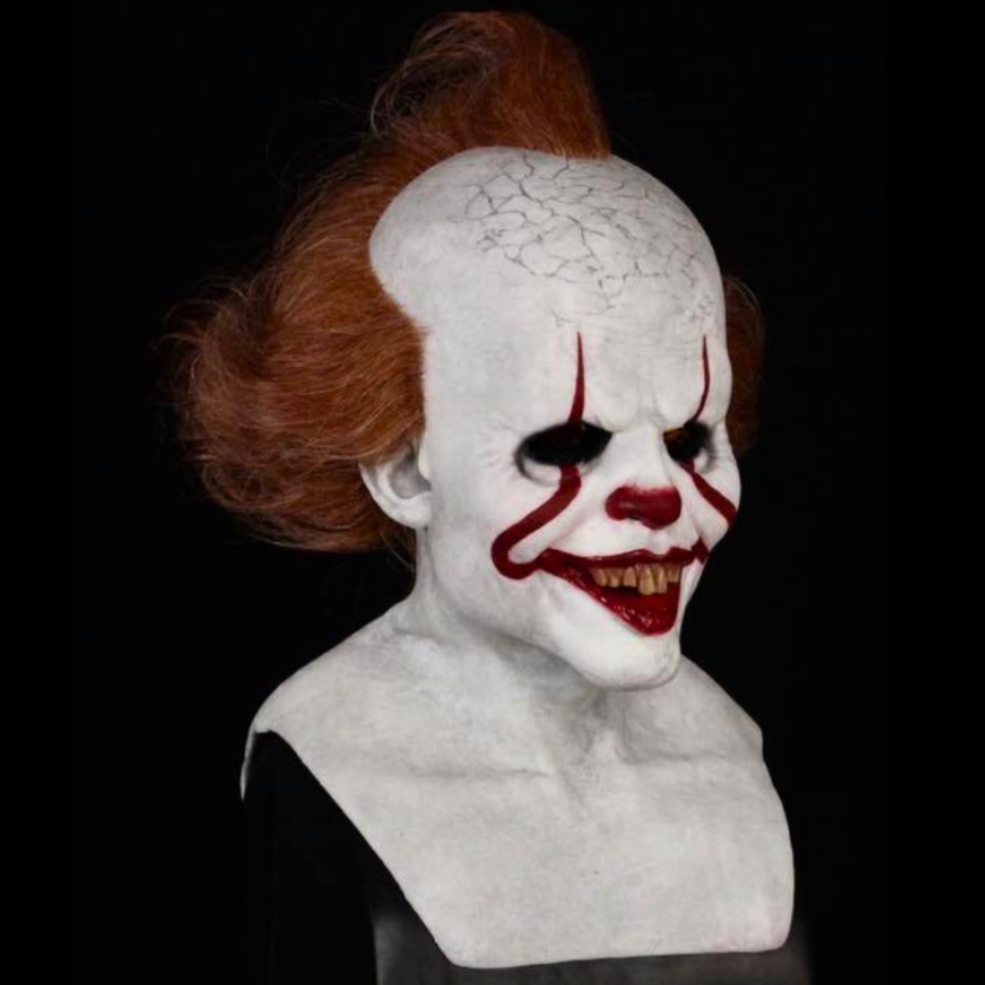 Pennywise Clown horror realistic mask with terrifying details, perfect for Halloween costumes and horror fans