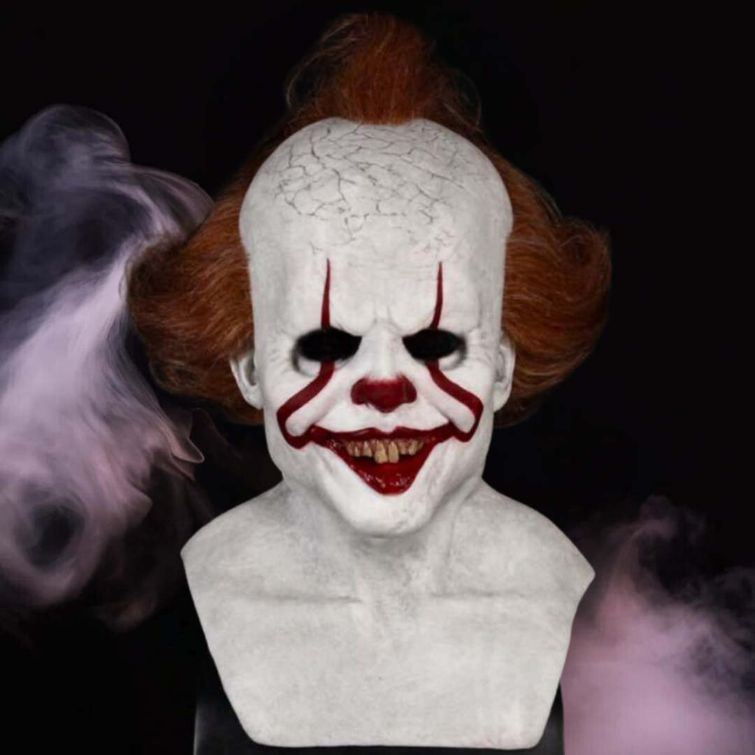 Pennywise Clown horror realistic mask with terrifying details, perfect for Halloween costumes and horror fans