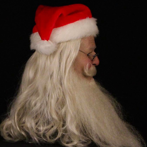 Realistic Santa Claus mask with lifelike facial features, perfect Christmas and Halloween costumes