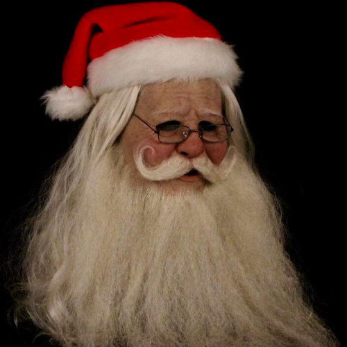 Realistic Santa Claus mask with lifelike facial features, perfect Christmas and Halloween costumes