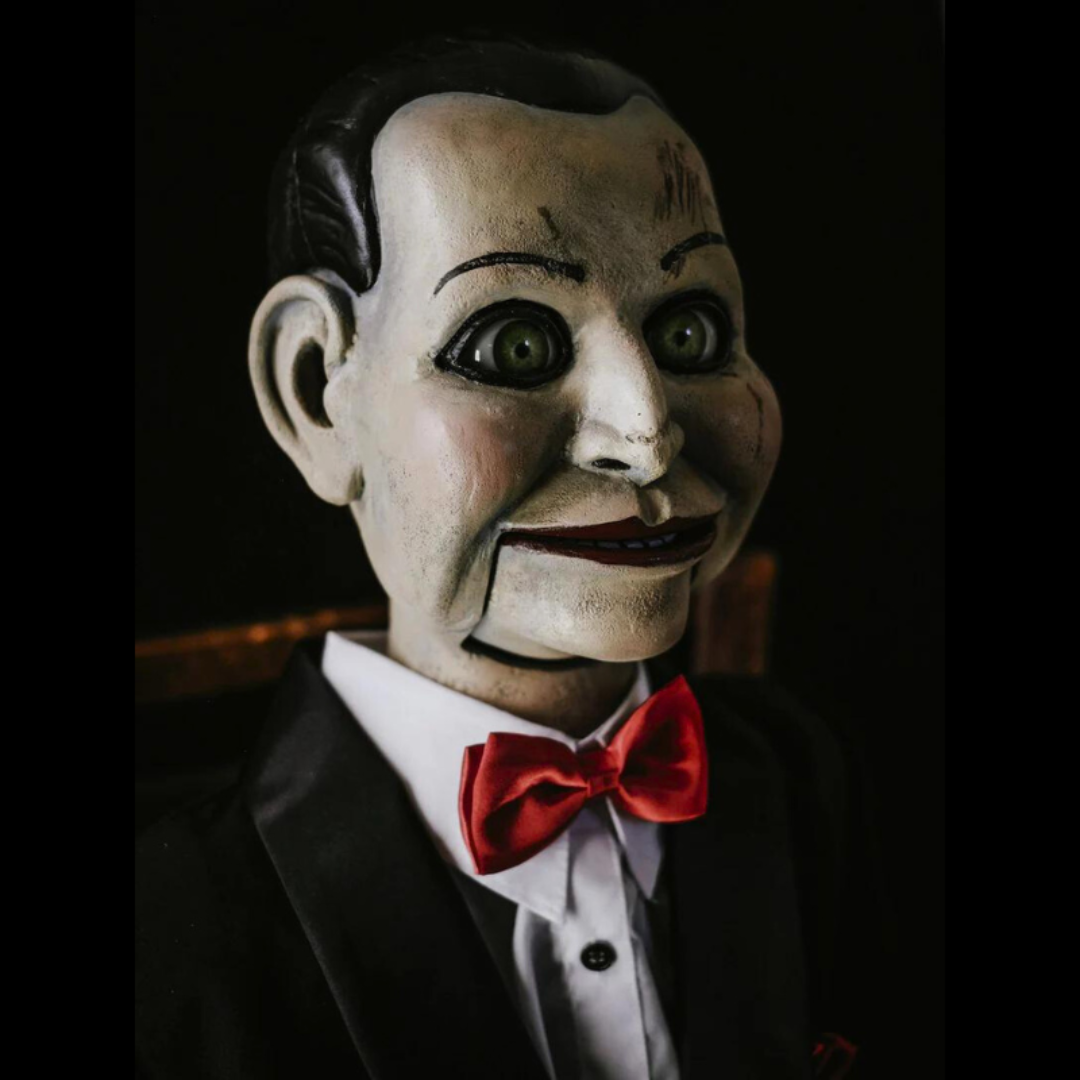 Sinister Billy Puppet life-sized doll with chilling details, perfect horror enthusiasts and collectors