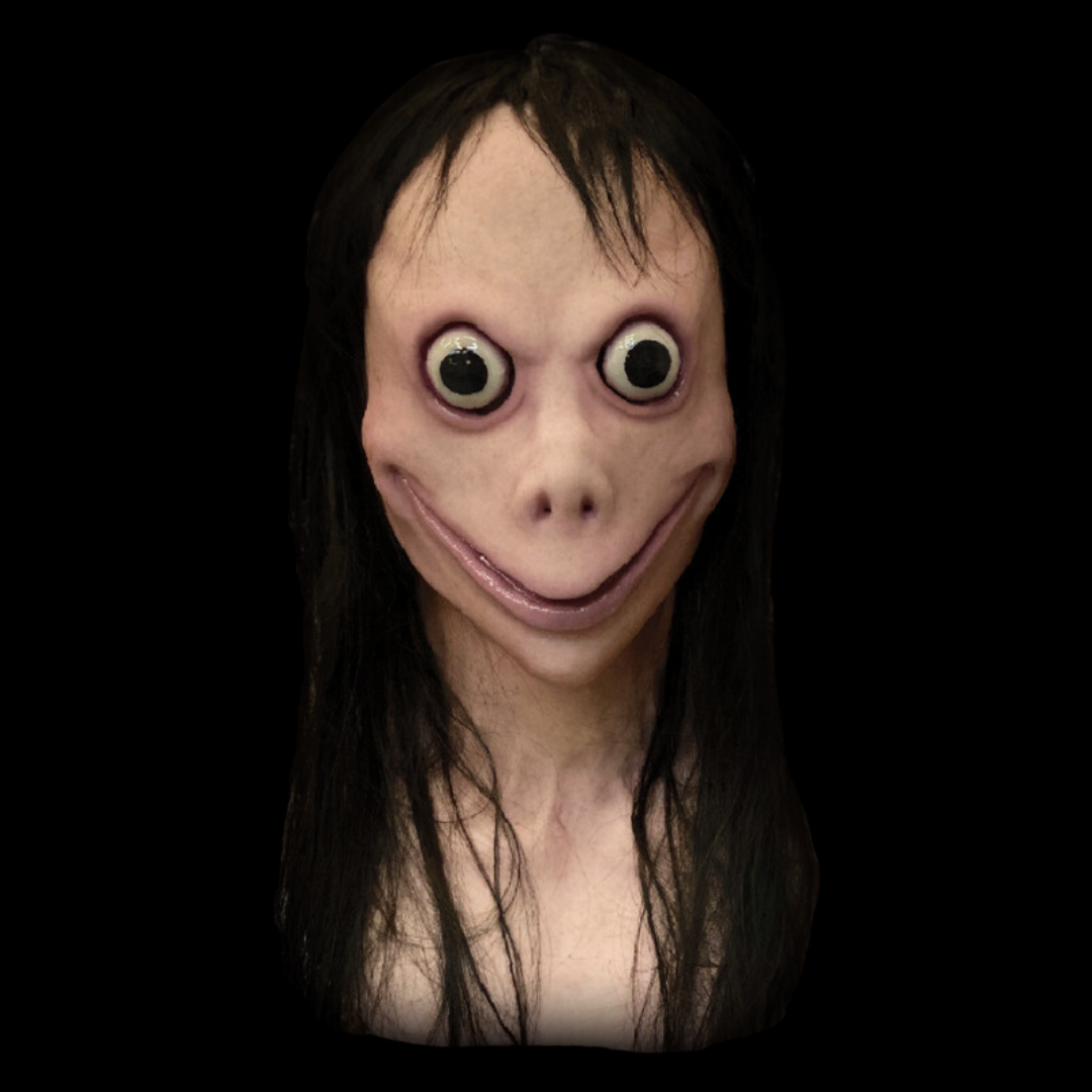 The strange momo creepypasta realistic mask, perfect for Halloween