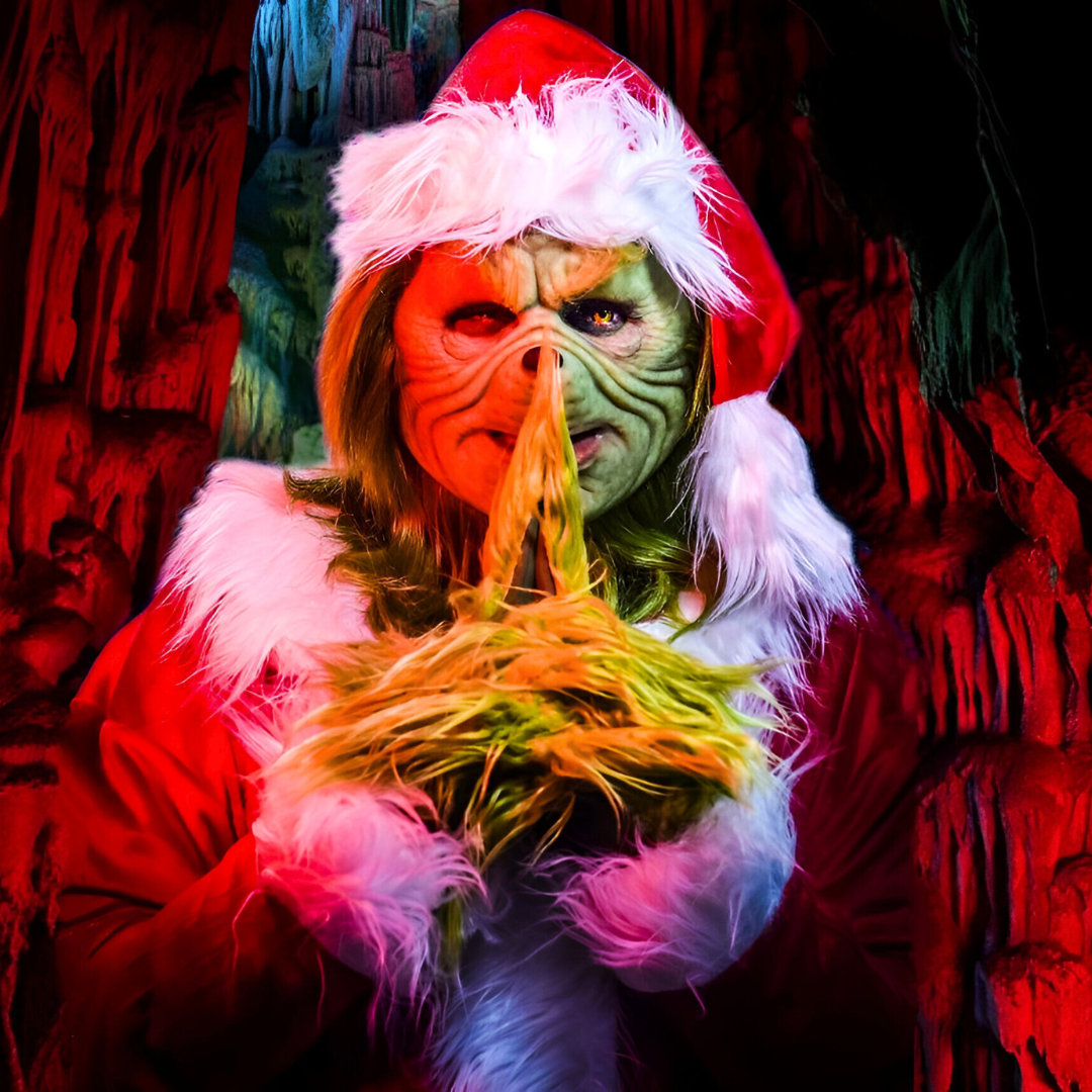 Grinch halloween mask costume, perfect for Halloween and Christmas