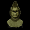 Realistic Halloween Grinch mask with a Santa hat, perfect for Halloween and Christmas cosplay