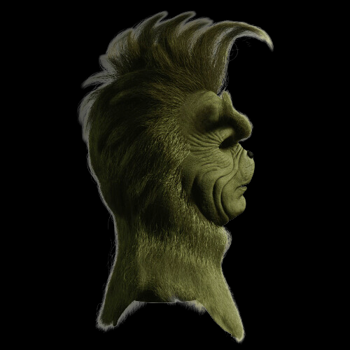 Grinch realistic mask, perfect for Halloween and Christmas